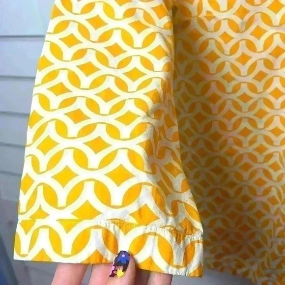 Peter Millar V-Neck 3/4 Sleeve Top Size Small Orange/White - Picture 4 of 8